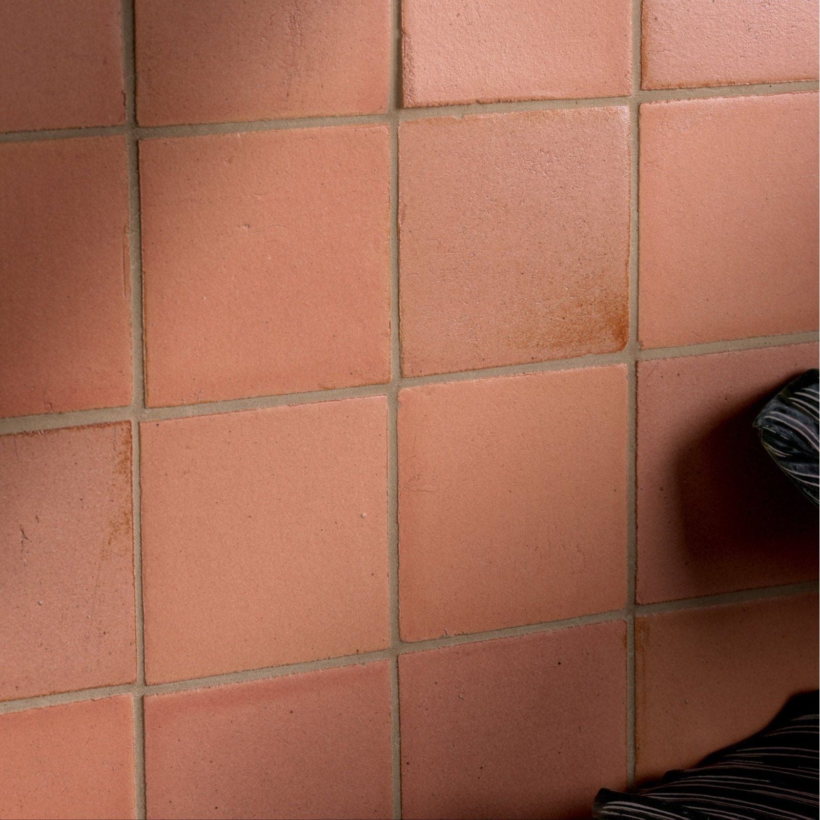 Stone glaze ceramic terra matt square terracotta colored ceramic tiles with a matte slightly textured surface