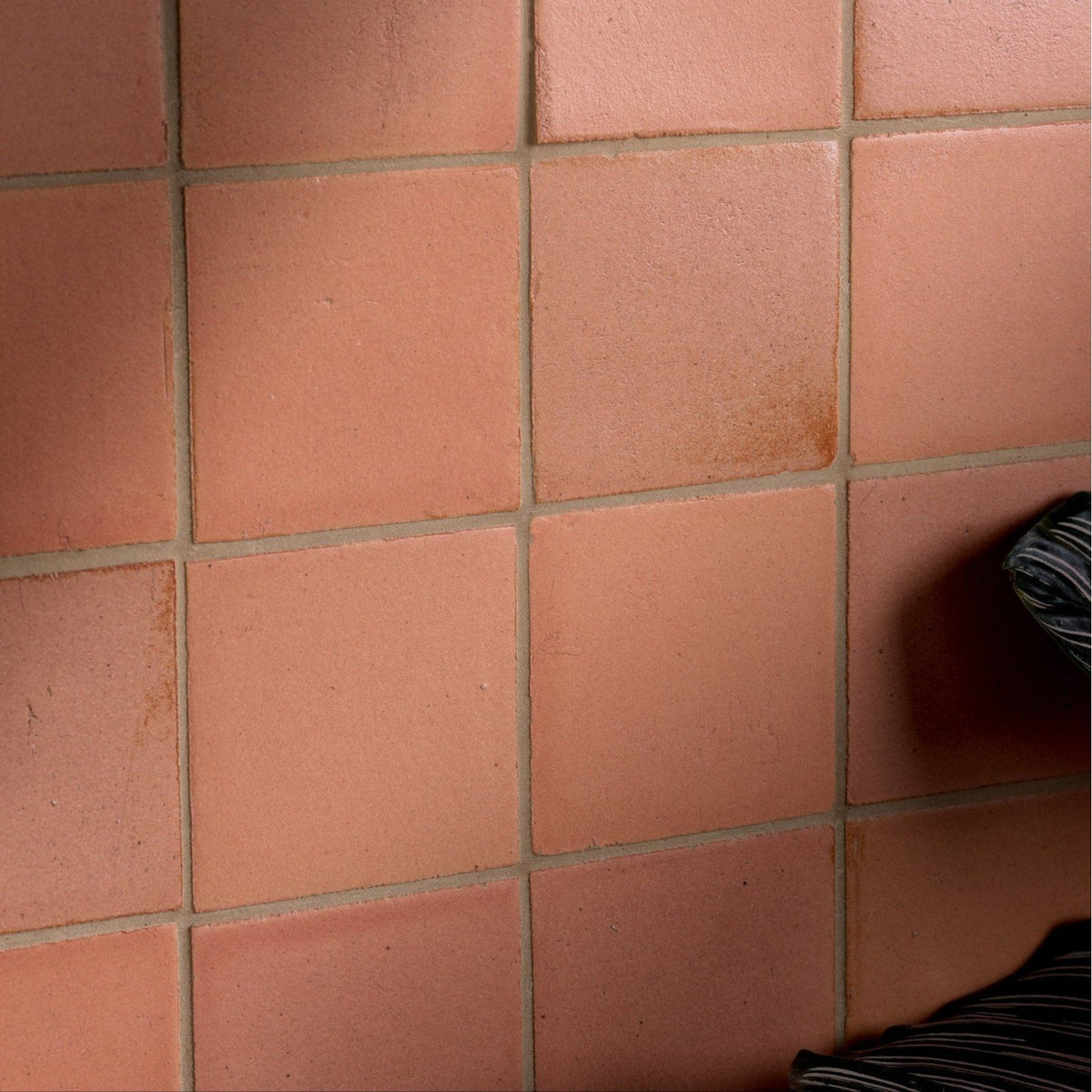 Stone glaze ceramic terra matt square terracotta colored ceramic tiles with a matte slightly textured surface