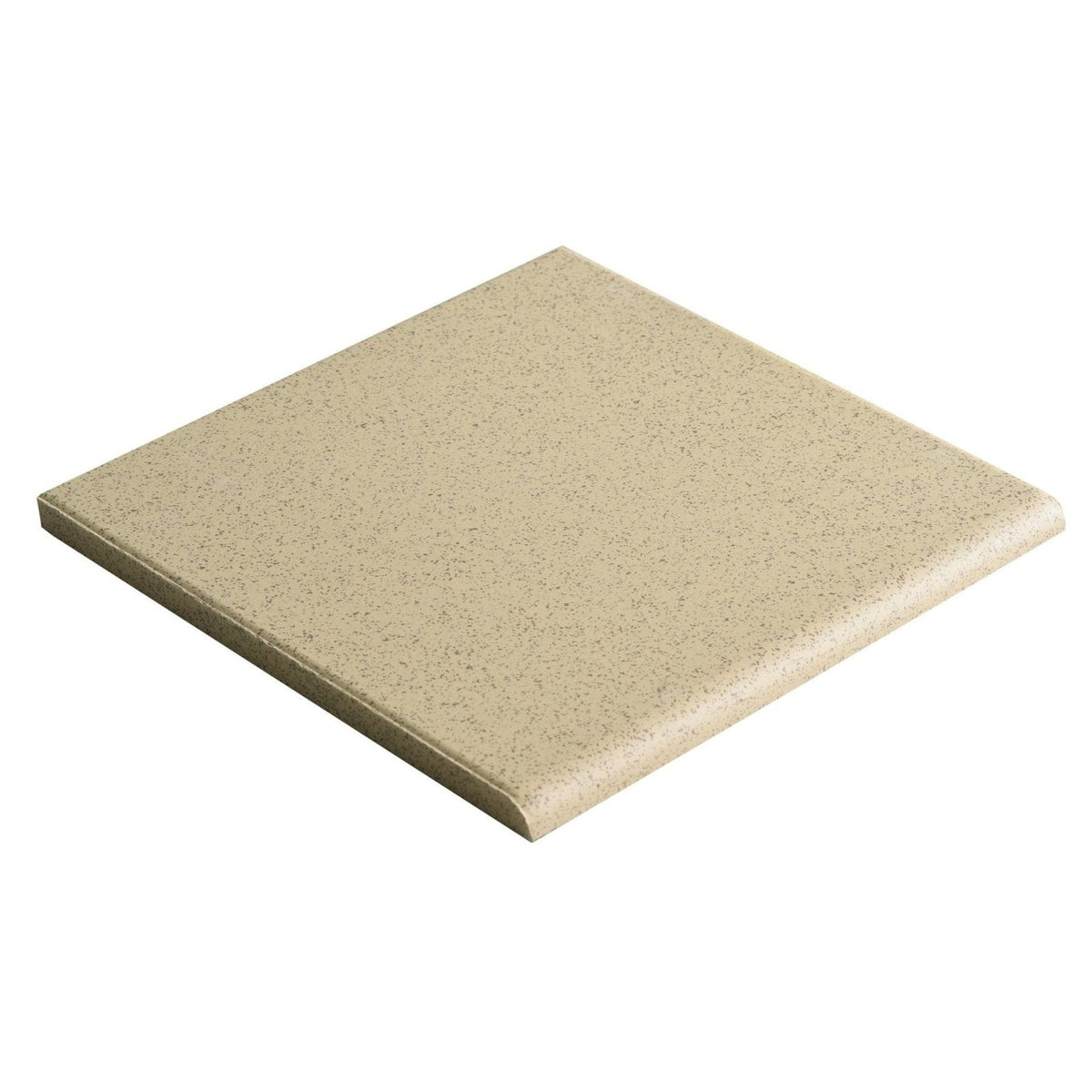 Beige speckled stone tile 148 x 148mm with smooth slightly textured surface and rounded edges for flooring and walls