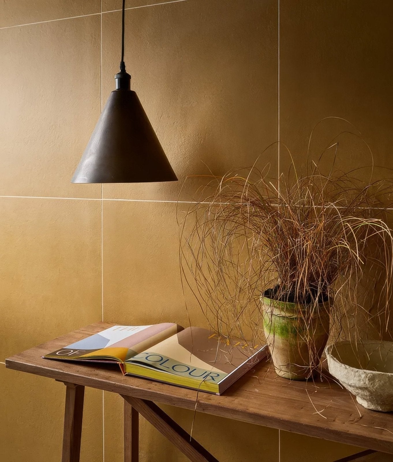 Stucco Porcelain Textured Mustard