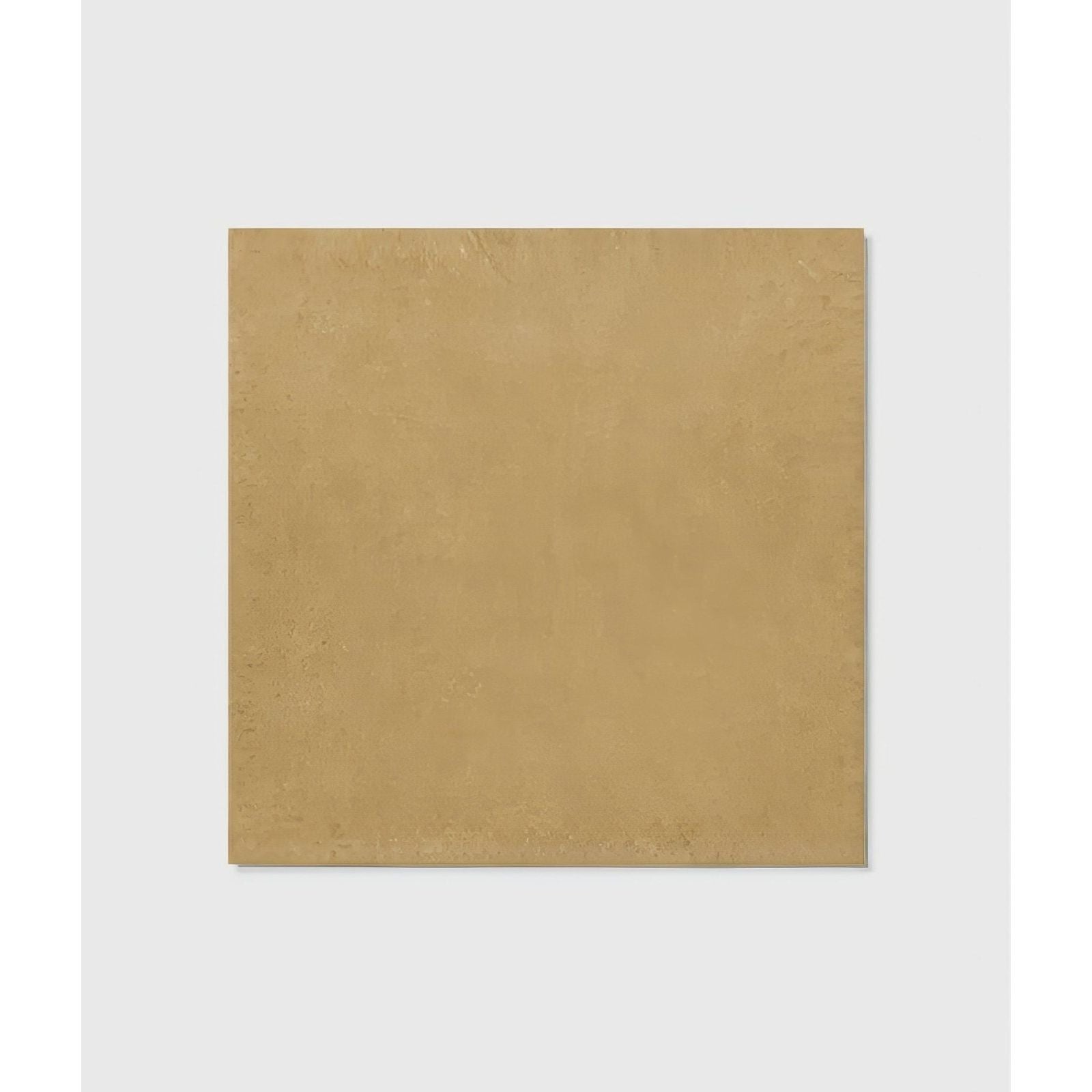 A square matte-finished tan stucco porcelain tile with a subtle textured surface for flooring and walls