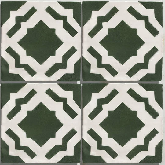 Studio Cassius Dark Green Ceramic Wall Tile 13x13cm - alternate view