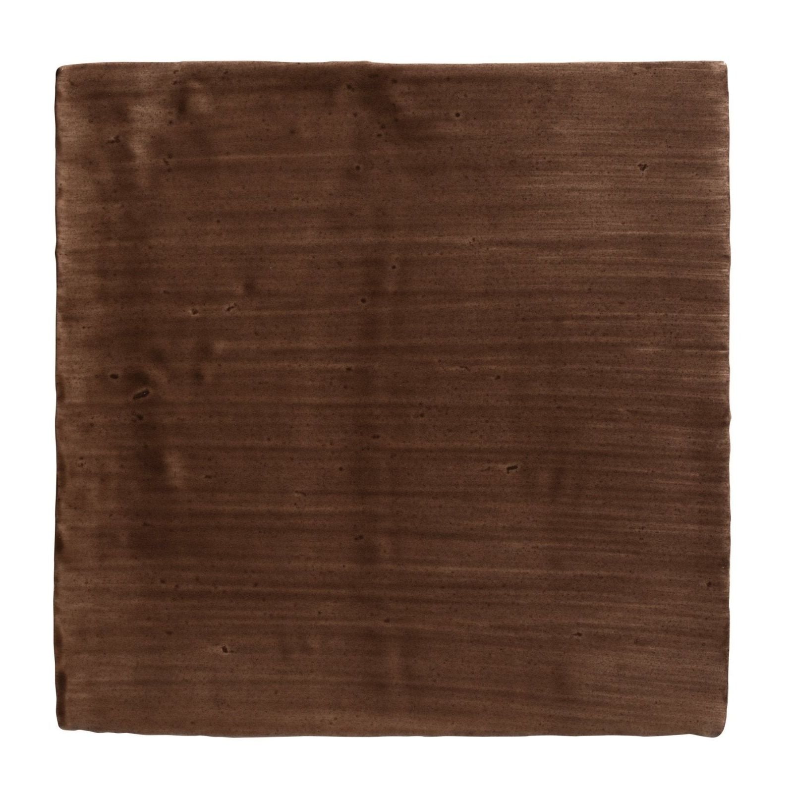 A rich brown silk scarf with subtle sheen and fine ribbing from studio jamboree handpainted ceramic chocolate field collection