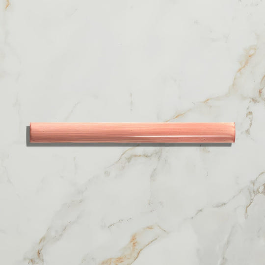 Studio jamboree handpainted ceramic coral beading with a copper-colored cylindrical drawer pull with polished finish