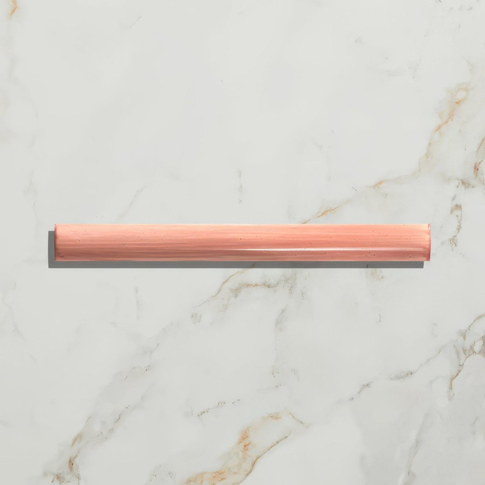 Studio jamboree handpainted ceramic coral beading with a copper-colored cylindrical drawer pull with polished finish