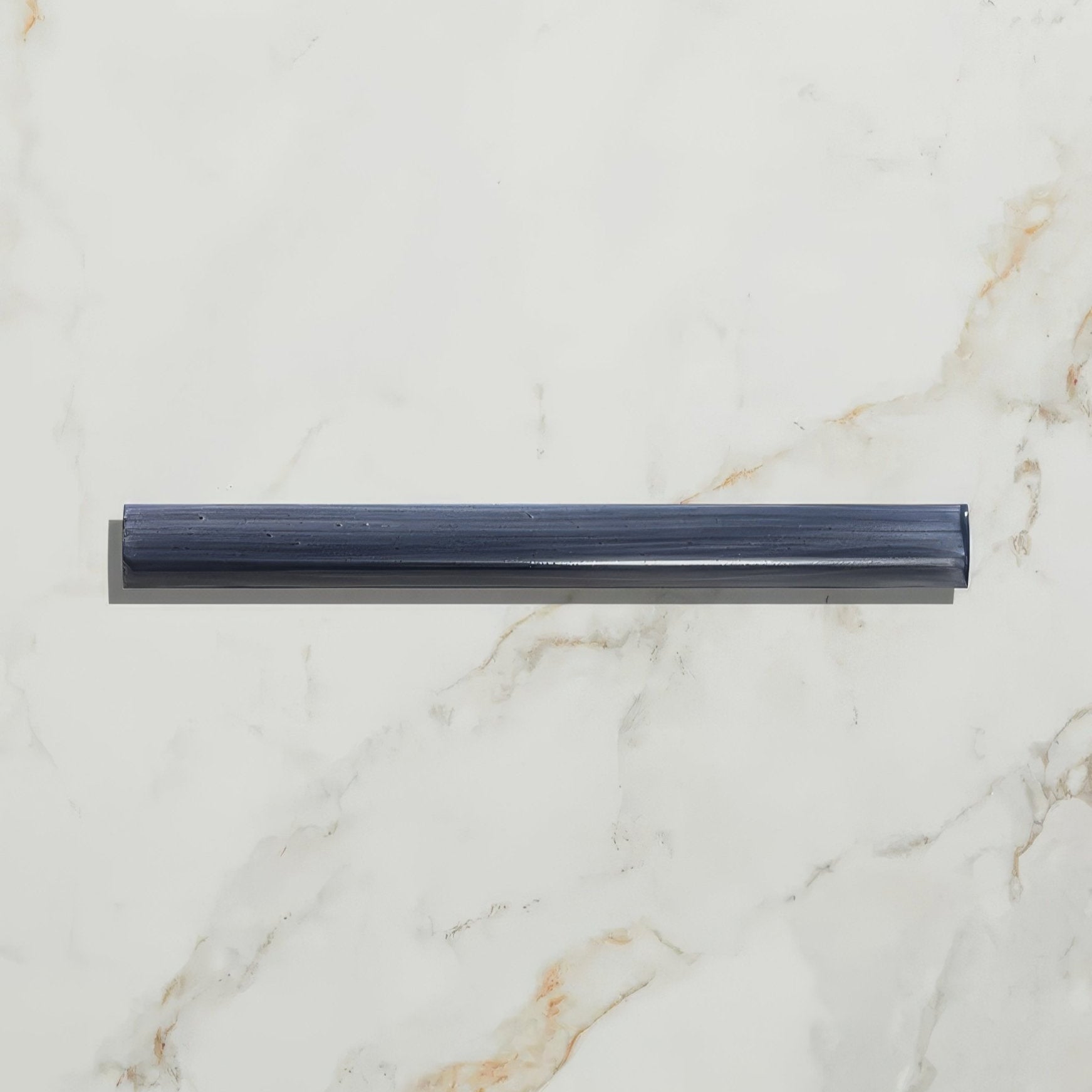 Studio jamboree handpainted ceramic denim beading dark gray sleek rectangular glass tile with subtle horizontal ridges