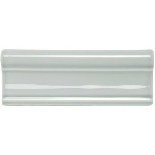 A sleek glossy white ceramic tile sudbury hampton with subtle curved profile and two horizontal ridges