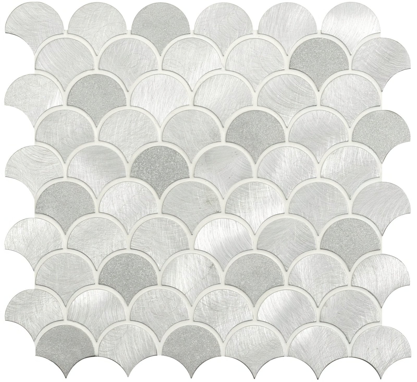 Surtur Silver Brushed Scale Aluminium Mosaic