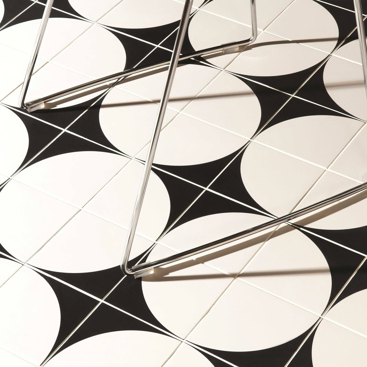 Tao 2 Black on Dover White shown as flooring