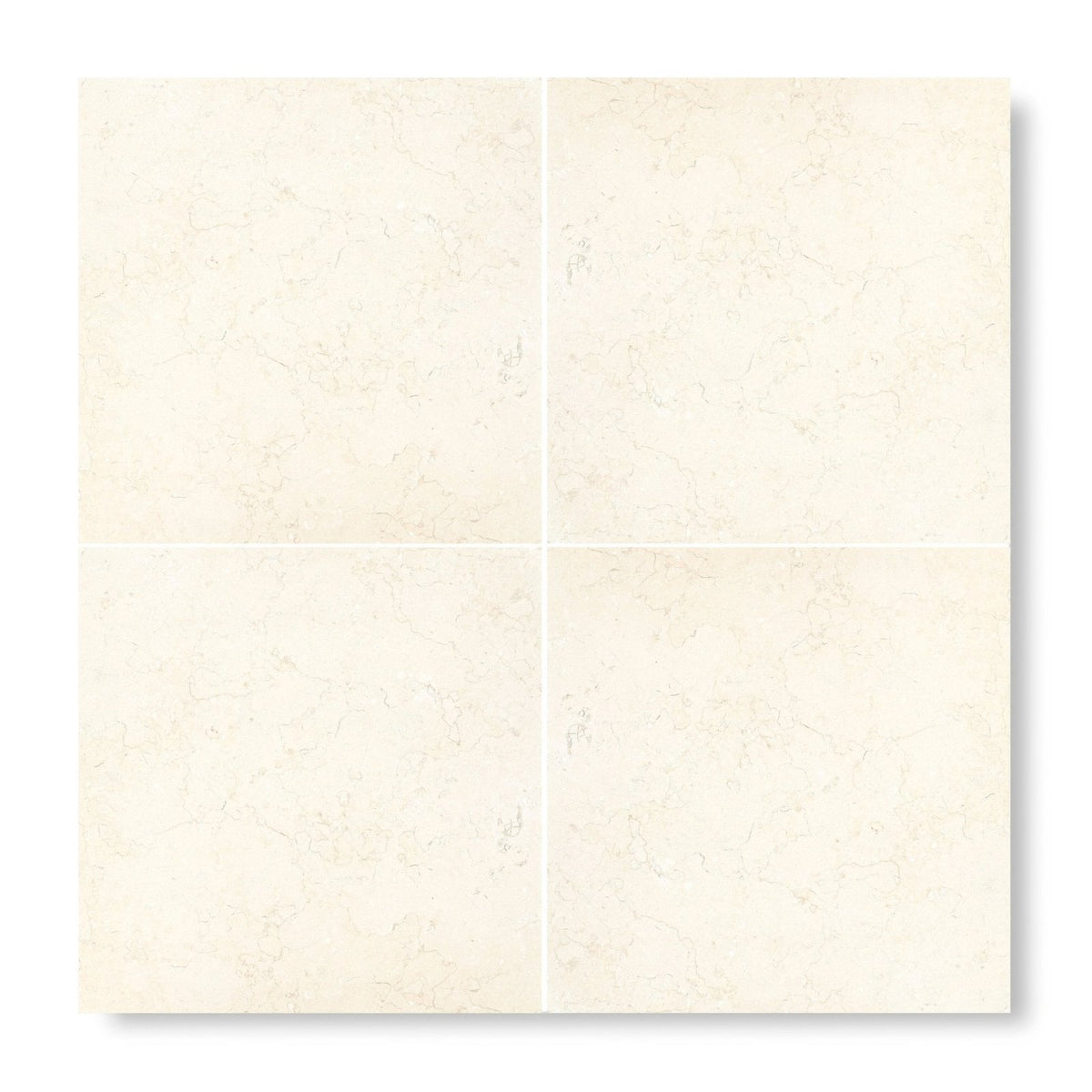 Cream-colored square ceramic tiles with subtle marbled texture temple ezra 60 x 60cm diamond sawn honed finish