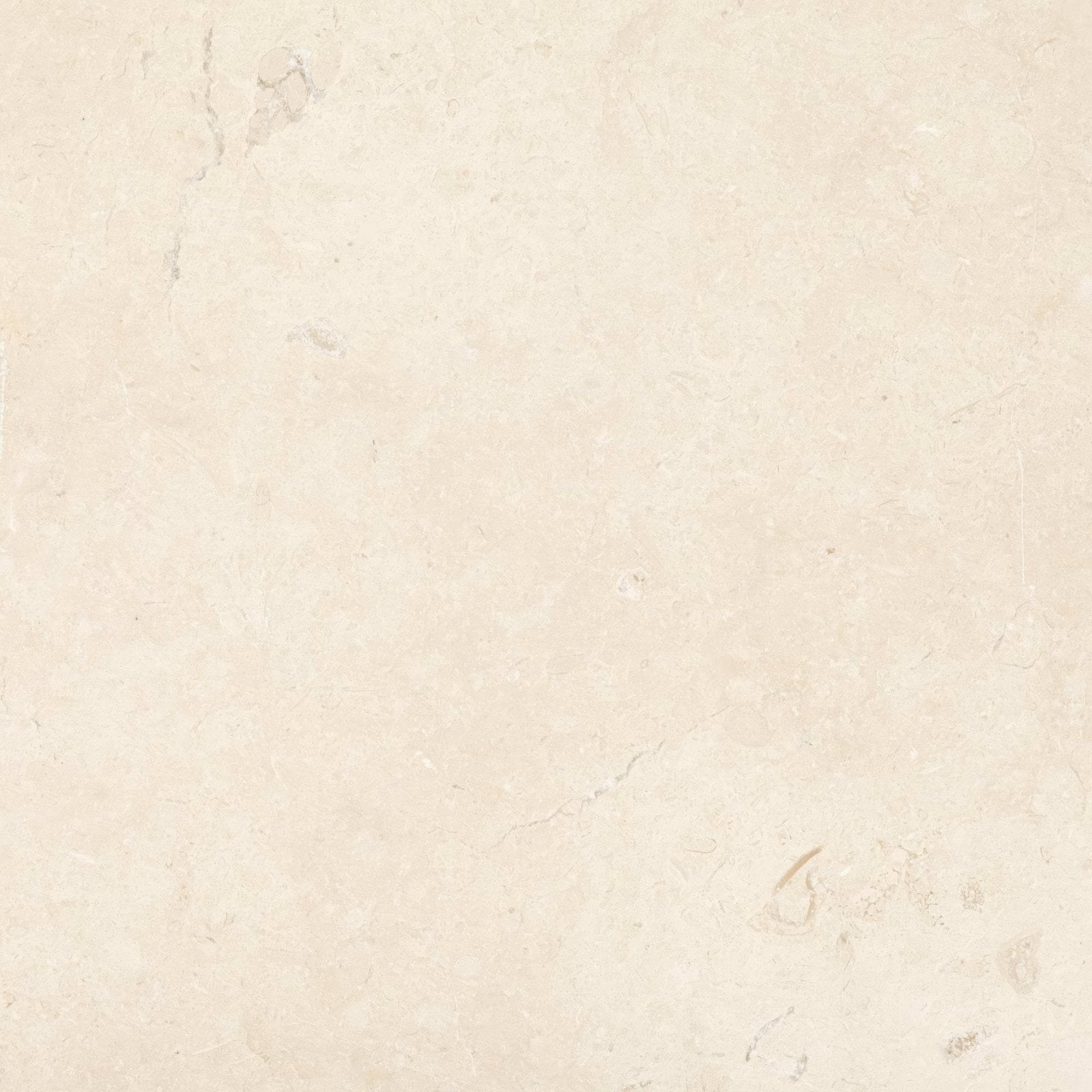 Temple Ezra 60 x 60cm tumbled cream-colored marble tile with subtle veining and a smooth polished surface