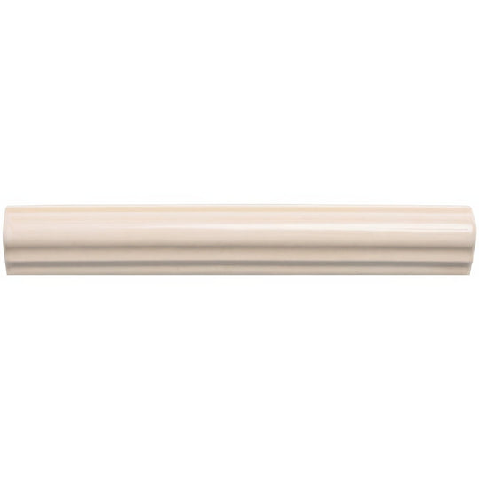 Thebes ogee moulding cream-colored glossy ceramic crown molding with a classic profile for elegant wall decoration