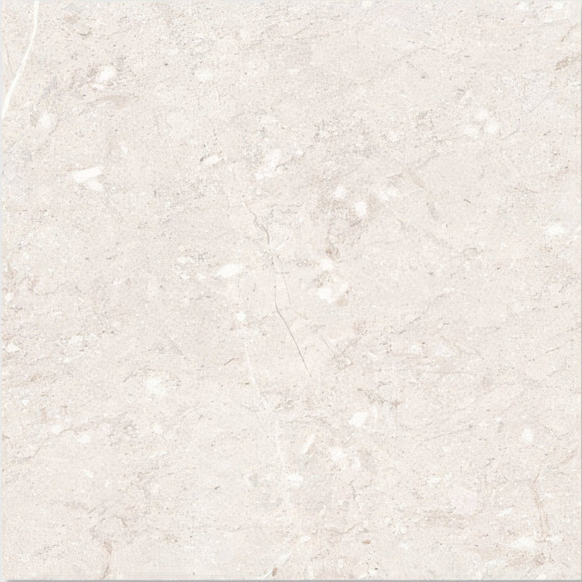 Tisbury porcelain 80 x 80cm cream-colored marble tile with subtle gray veining and polished smooth surface