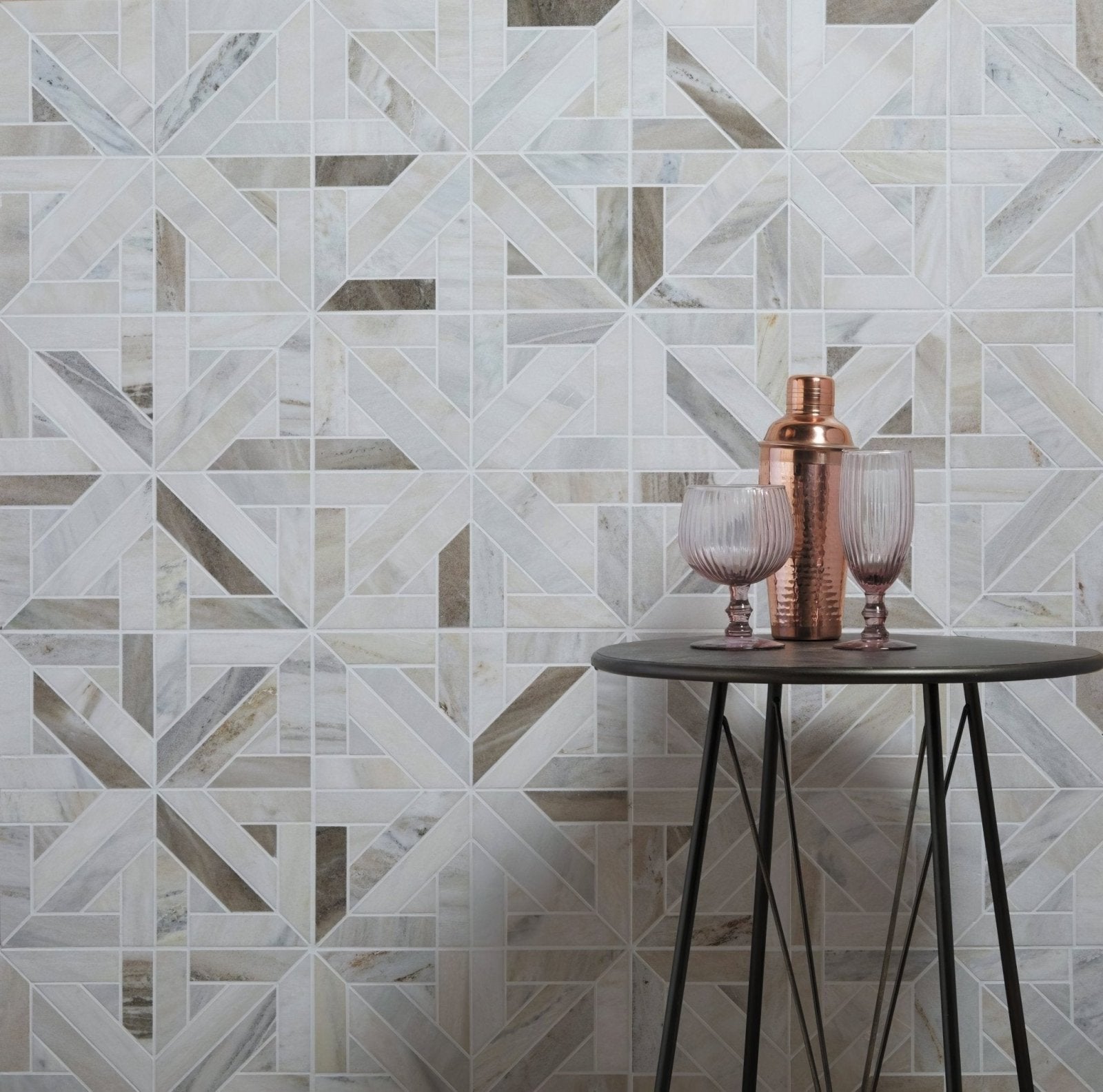 Tokyo Lattice Marble Mosaic