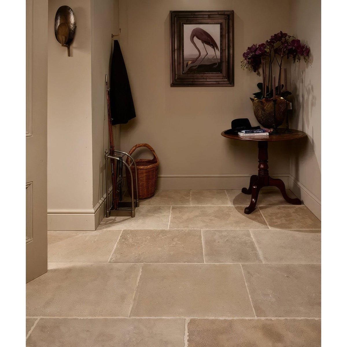Beige touraine limestone seasoned stone tiles with a natural textured surface and subtle tone variations