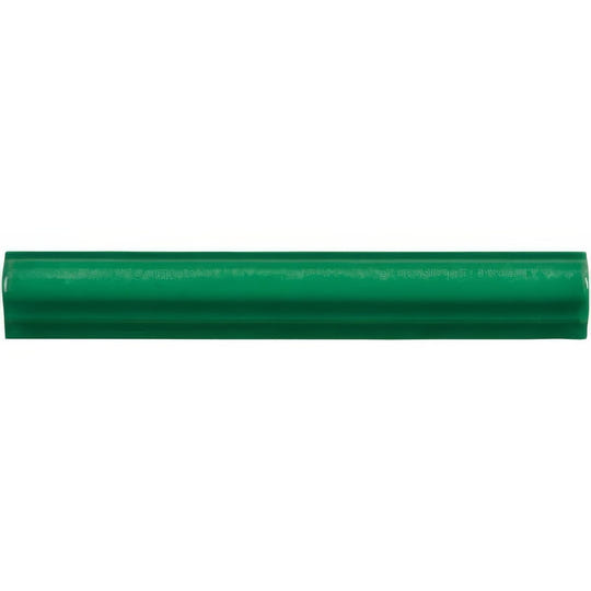 Tourmaline ogee moulding solid green cylindrical plastic pipe with smooth surface and faint embossed text
