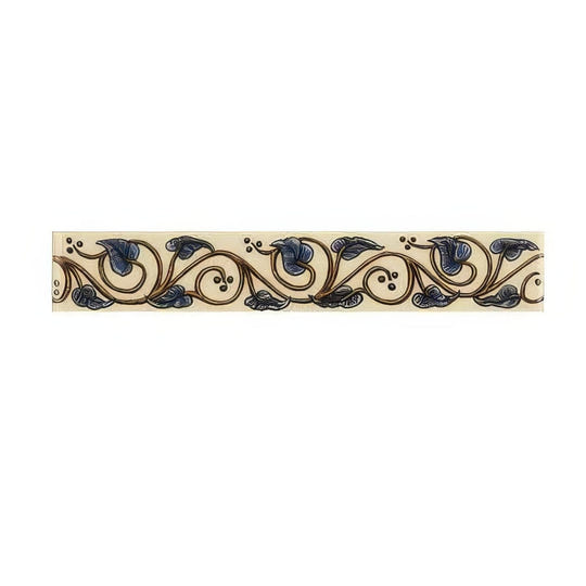 Trailing Ivy, Blue Classical Decorative Border on County White