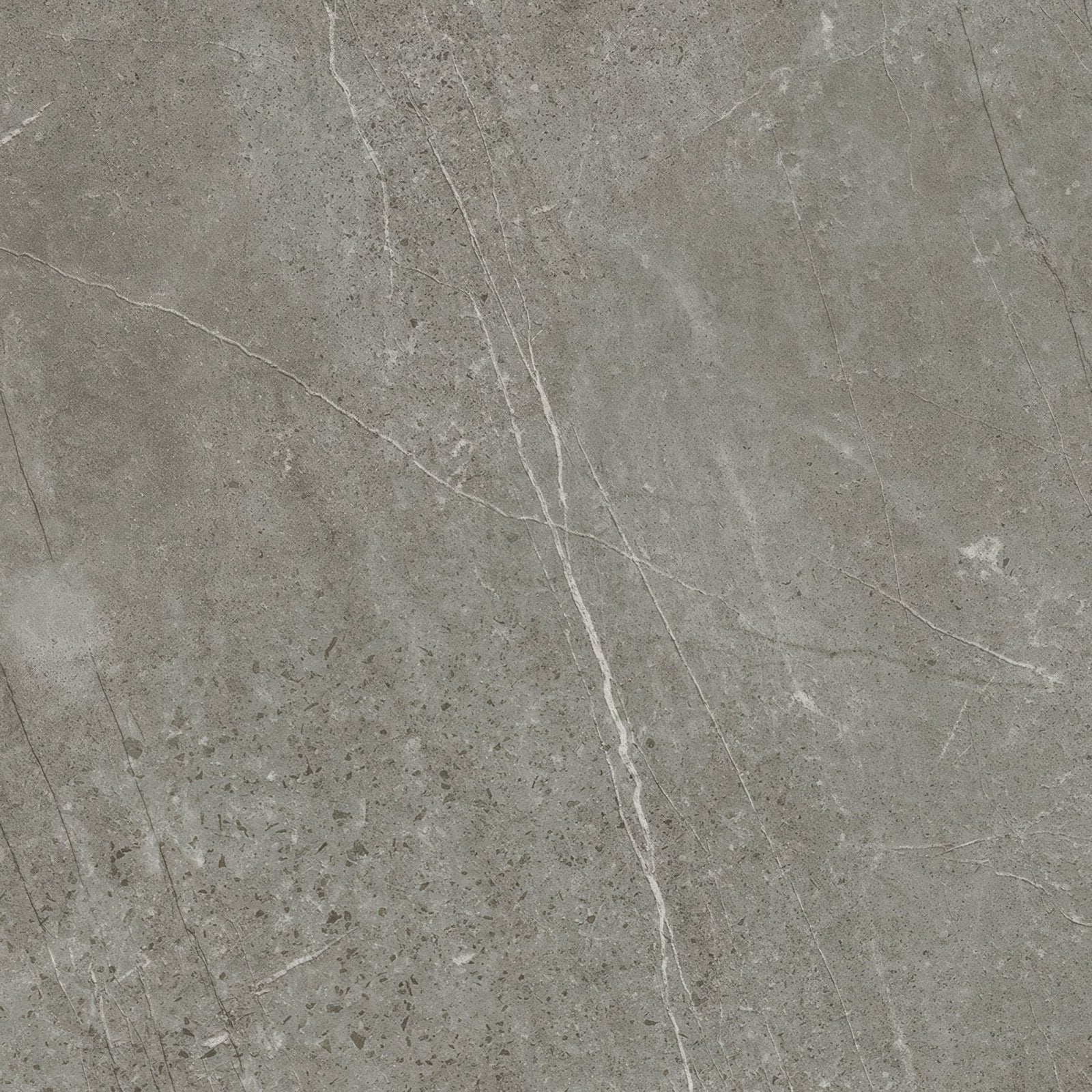 Trevi 1817 grey matt stone tile with gray color, subtle white veining, and speckled texture for flooring or walls