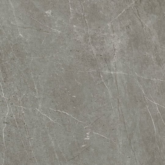 Trevi 1822 grey polished stone tile with subtle white veining for elegant flooring and wall applications