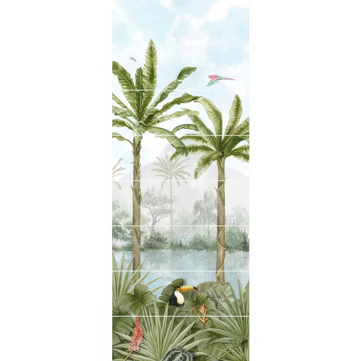 Tropical Oasis Decorative 8-Tile Set Panel A – detail view 7