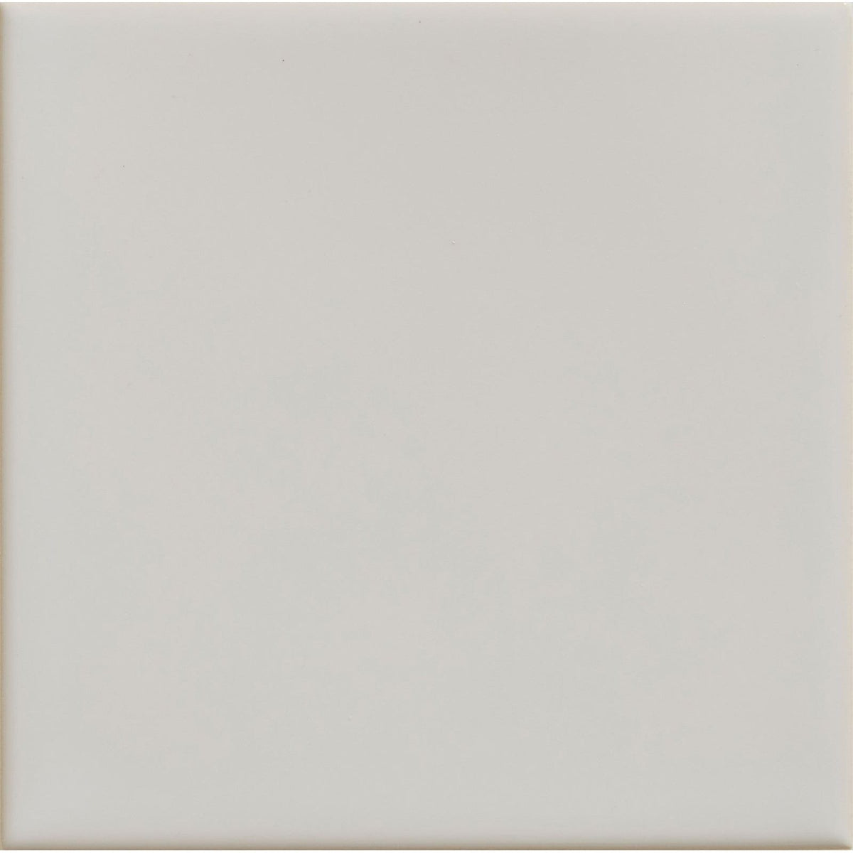 Tunstall ceramic deep white square tile with smooth matte finish and subtle edges in off-white color