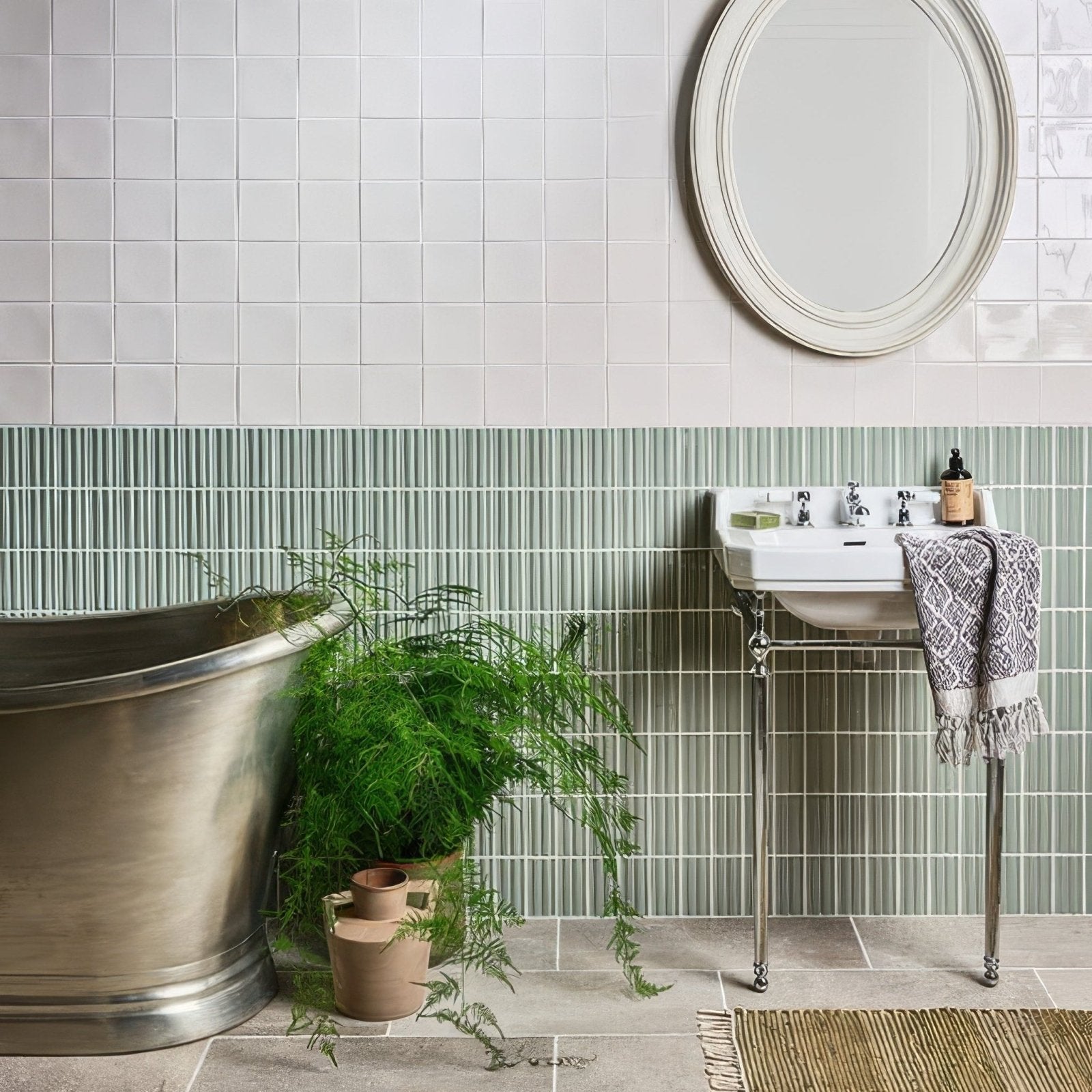 Tunstall Ceramic Fluted Brick Fern