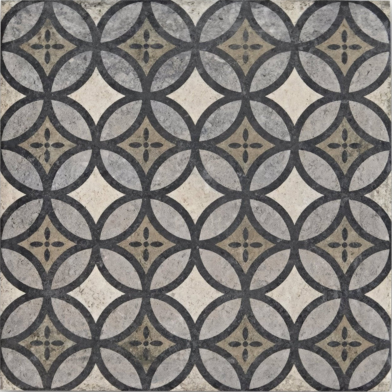 Gray and black patterned urban axel porcelain tile with vintage geometric design for stylish flooring or walls