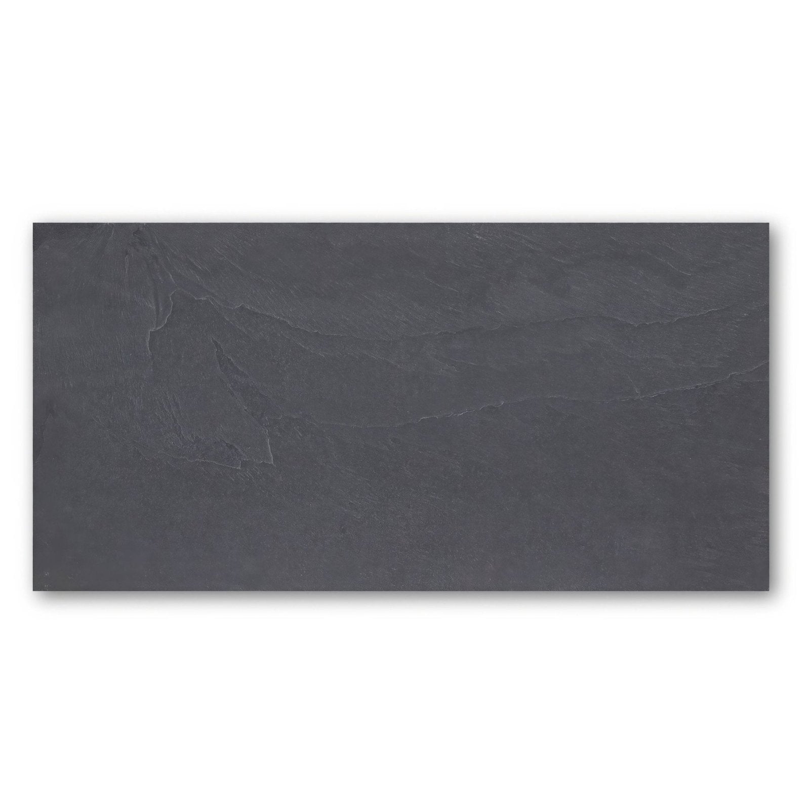 Urban slate 40 x 20 black grey dark gray slate tile with natural textured surface and subtle veining