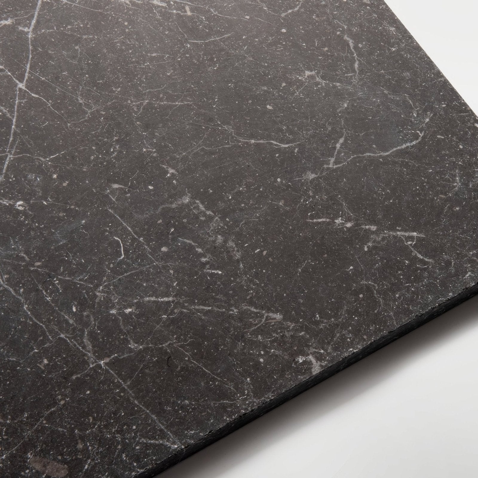 Venetian black 40 x 40cm dark gray marble tile with subtle white veining for elegant flooring and wall decor