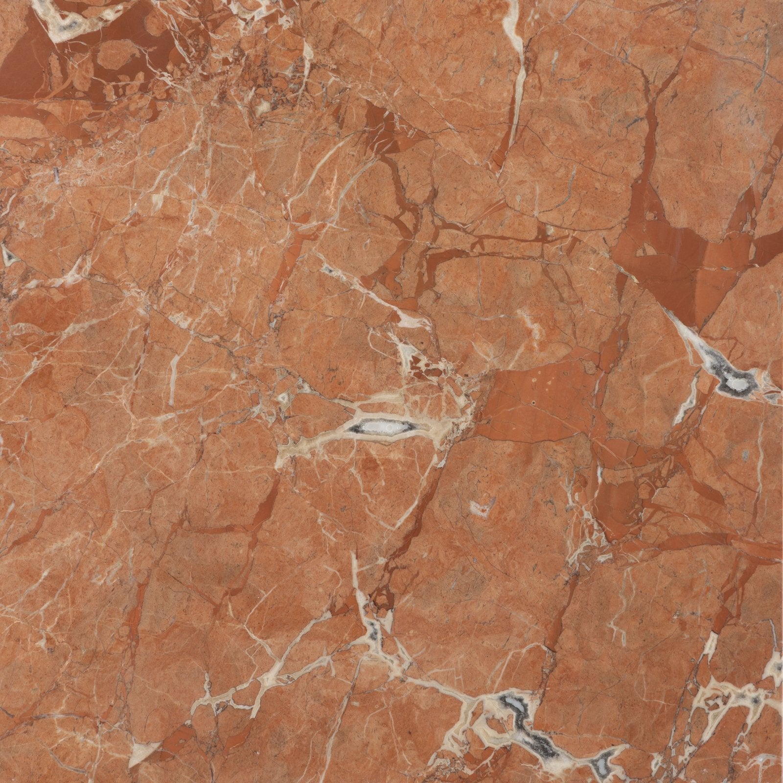 Versailles marble rouge honed rich terracotta marble with intricate white and subtle gray veining pattern