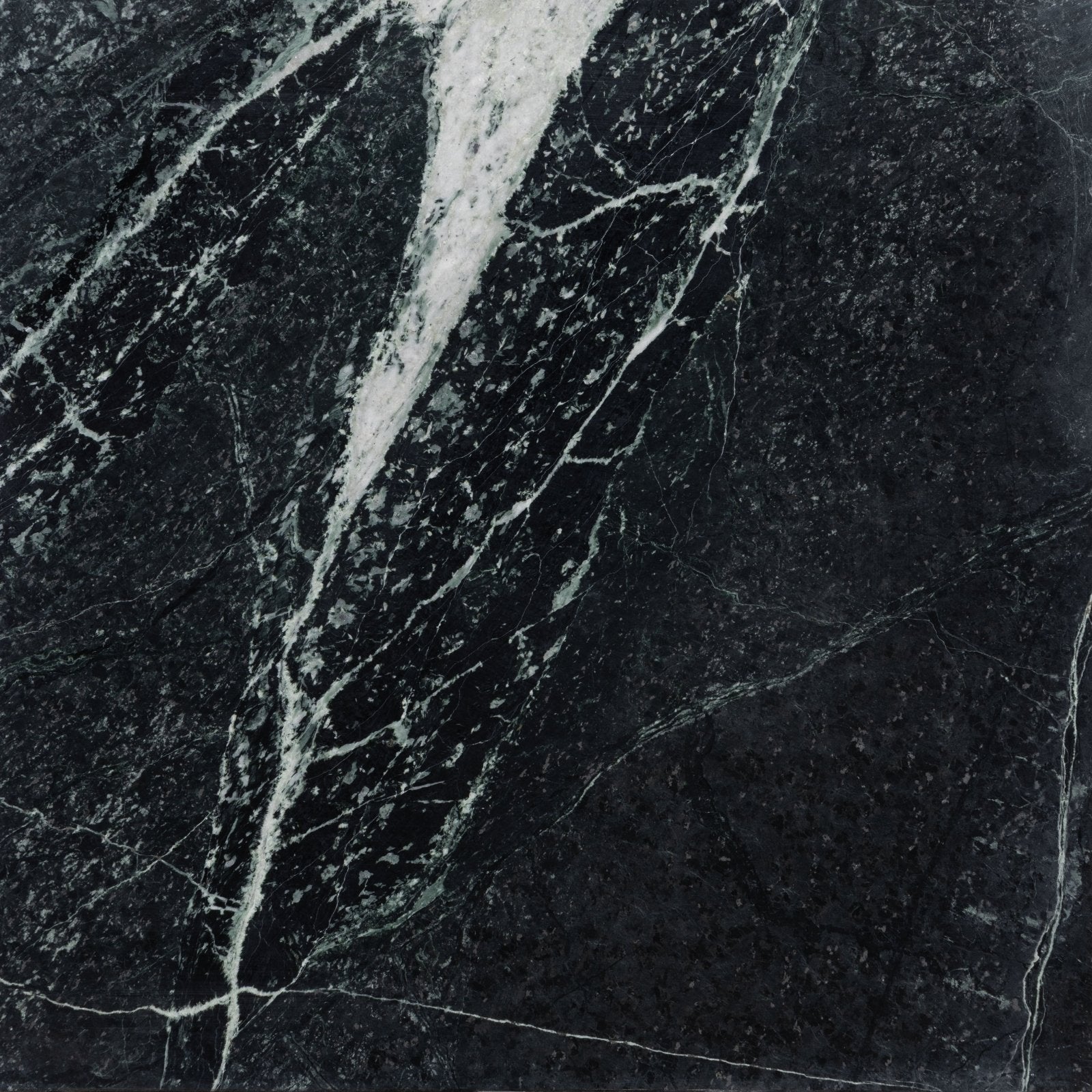 Versailles marble vert honed black marble slab with striking white veining for elegant interior surfaces