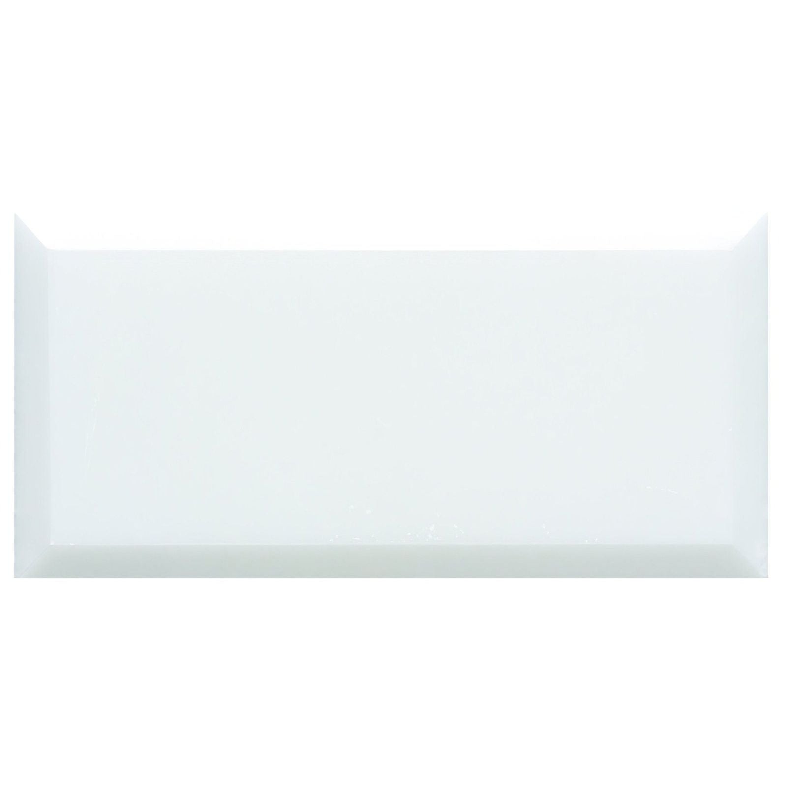 Viano White Polished Bevel Marble 147 x 72mm white bevelled marble metro tile with a glossy finish