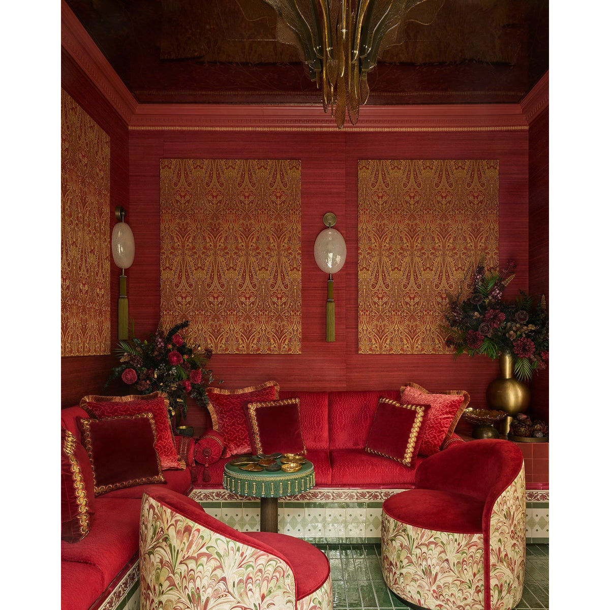 Victorian Style Carnation Border Rose - shown in a finished interior