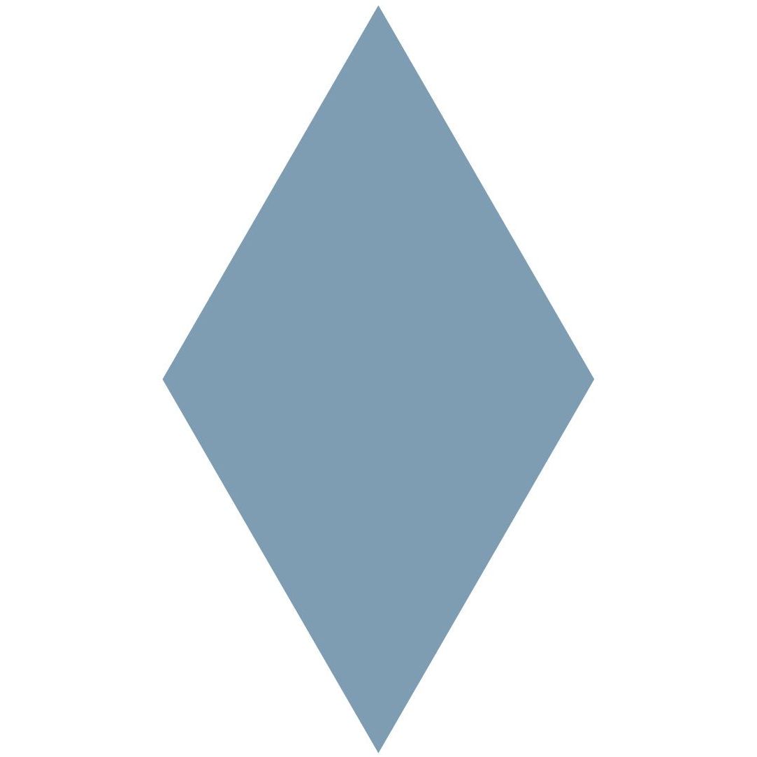A solid light blue Victorian floor tile diamond colour measuring 182 x 105mm for decorative flooring