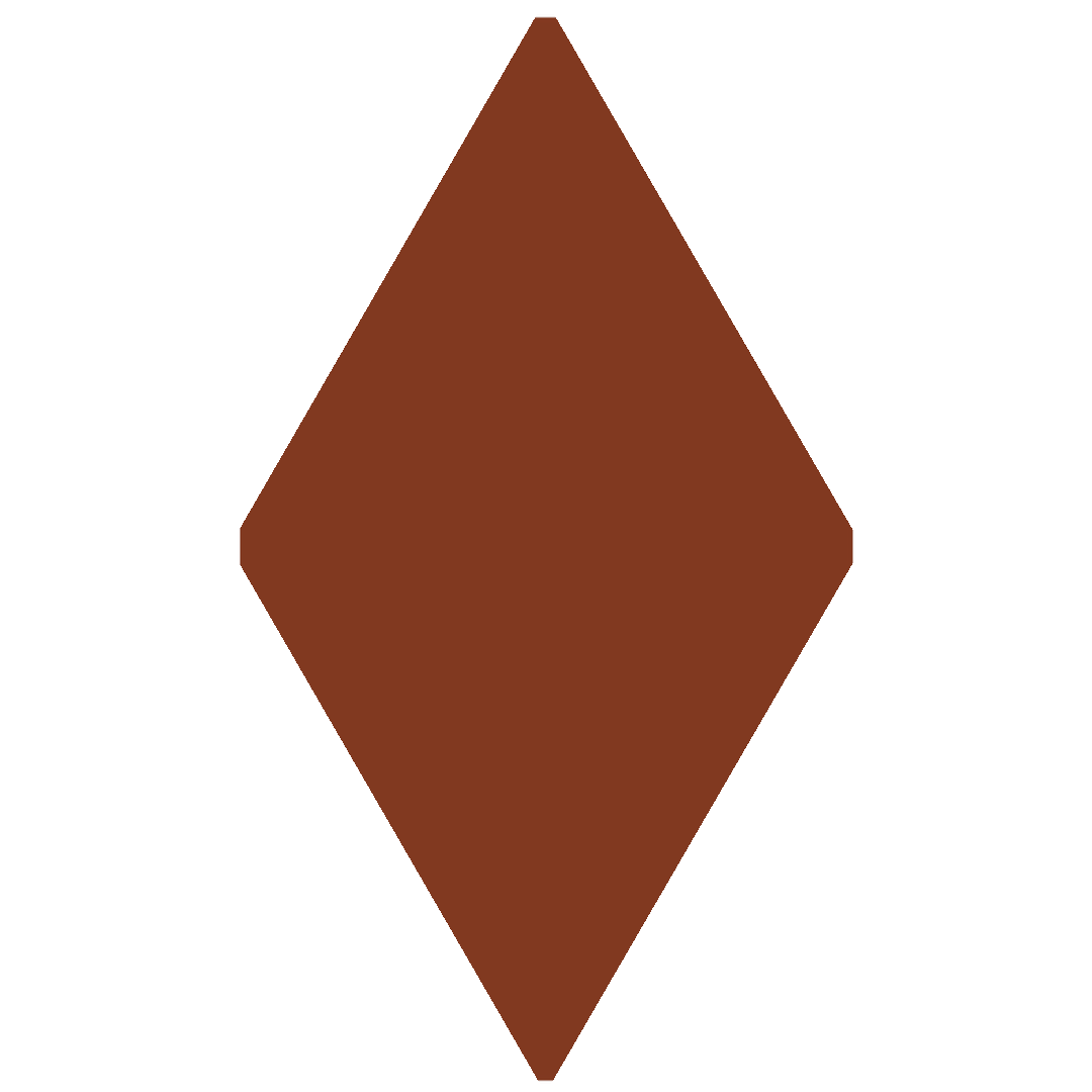 Solid brown diamond shaped victorian floor tile measuring 182 x 105mm ideal for decorative flooring