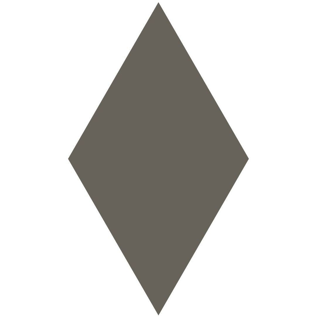 A solid gray diamond-shaped Victorian floor tile in diamond colours measuring 182 by 105mm
