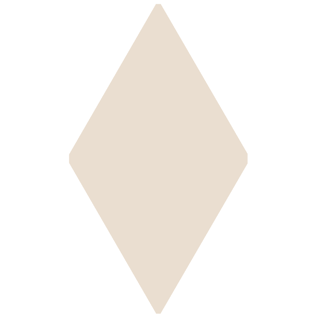 Beige diamond shaped victorian floor tile in 182 x 105mm size for decorative flooring use