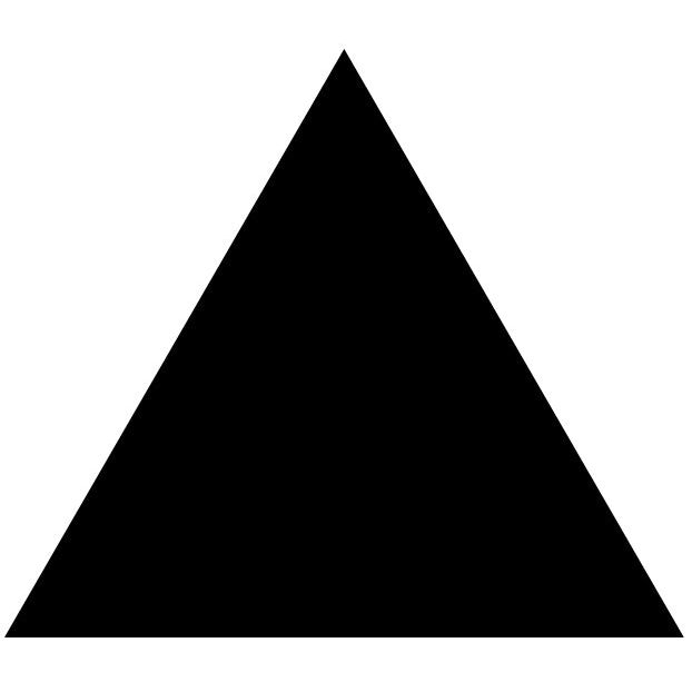 Solid black equilateral triangle Victorian floor tile 104 x 89mm ideal for decorative flooring patterns