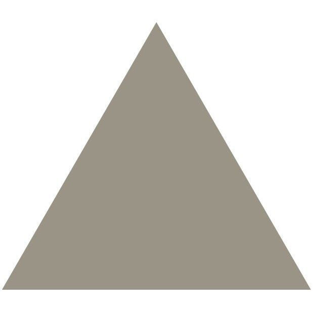 A solid muted taupe victorian floor tile equilateral triangle with smooth uniform texture 104 x 89mm