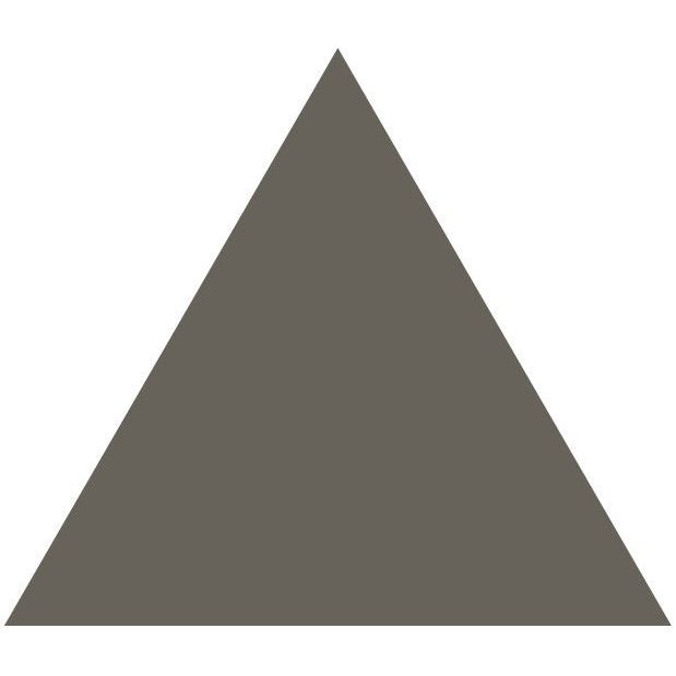 Victorian floor tile equilateral triangle in solid gray measuring 104 x 89mm for decorative flooring designs