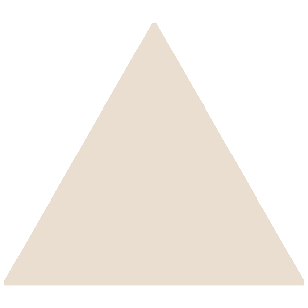 Victorian floor tile equilateral triangle in solid light beige with smooth edges and a uniform matte finish 104 x 89mm