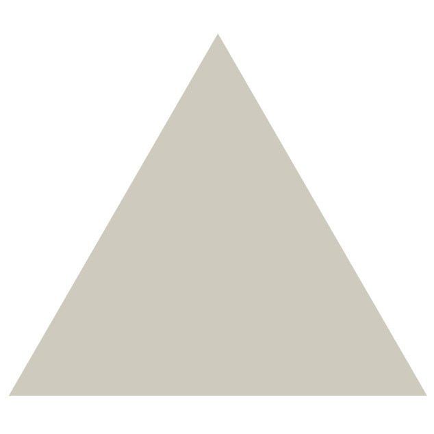 A solid light beige victorian floor tile in an equilateral triangle shape measuring 104 x 89mm with clean edges