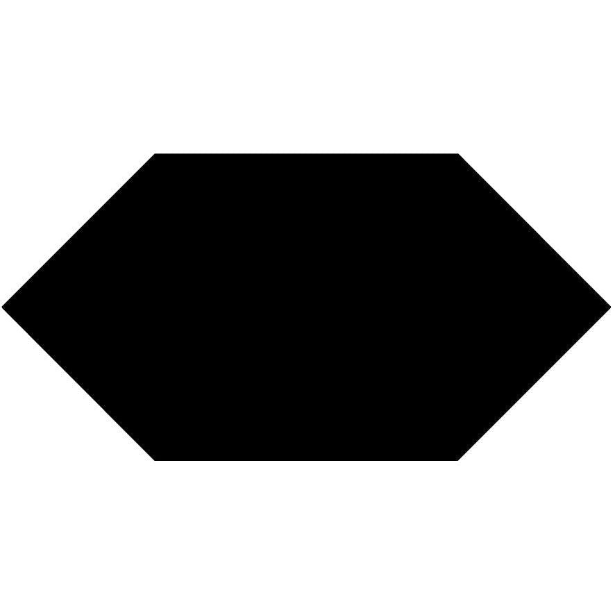 Black hexagonal victorian floor tile in 151 x 75mm size ideal for classic patterned flooring designs