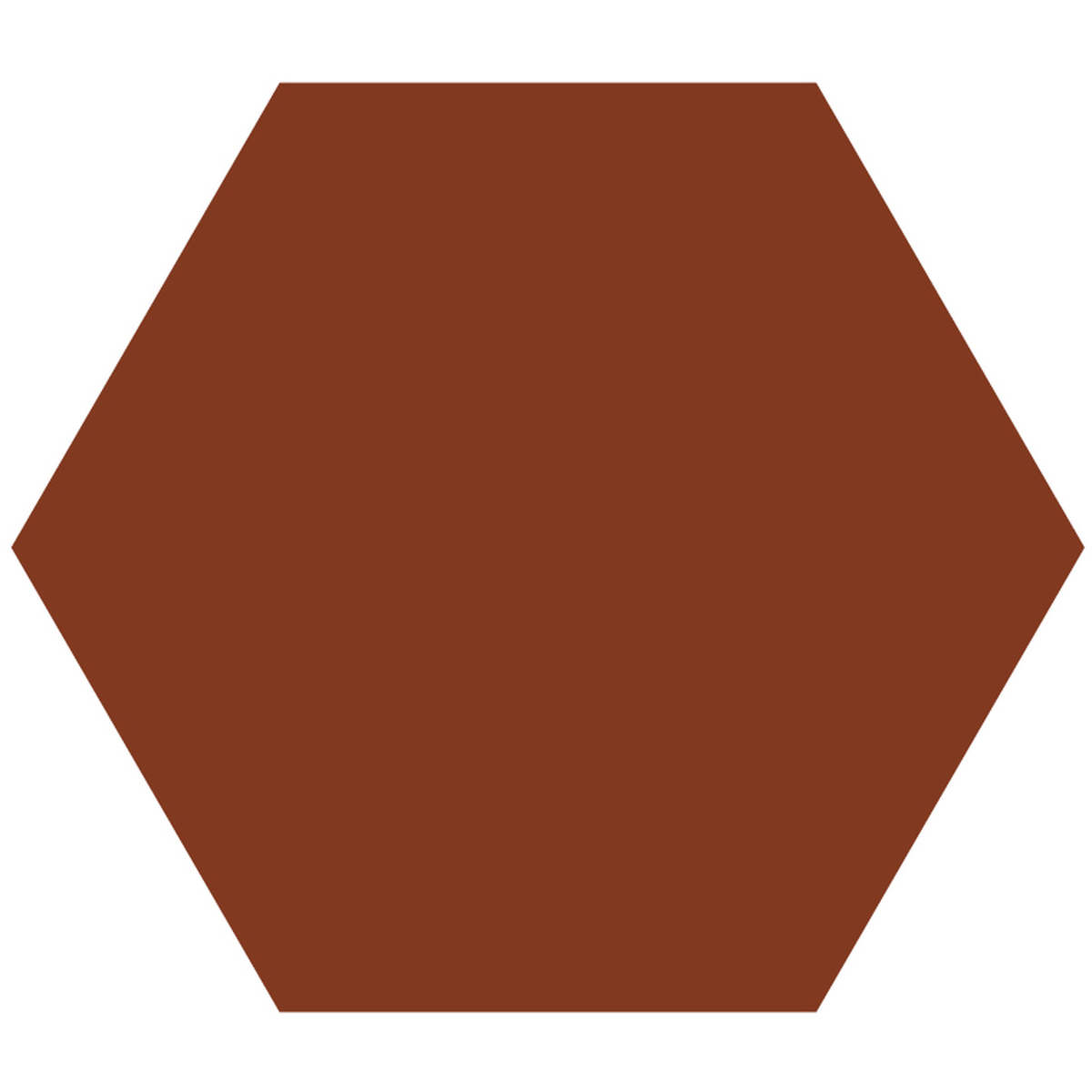 Solid brown large hexagonal victorian floor tile measuring 185mm ideal for decorative flooring projects