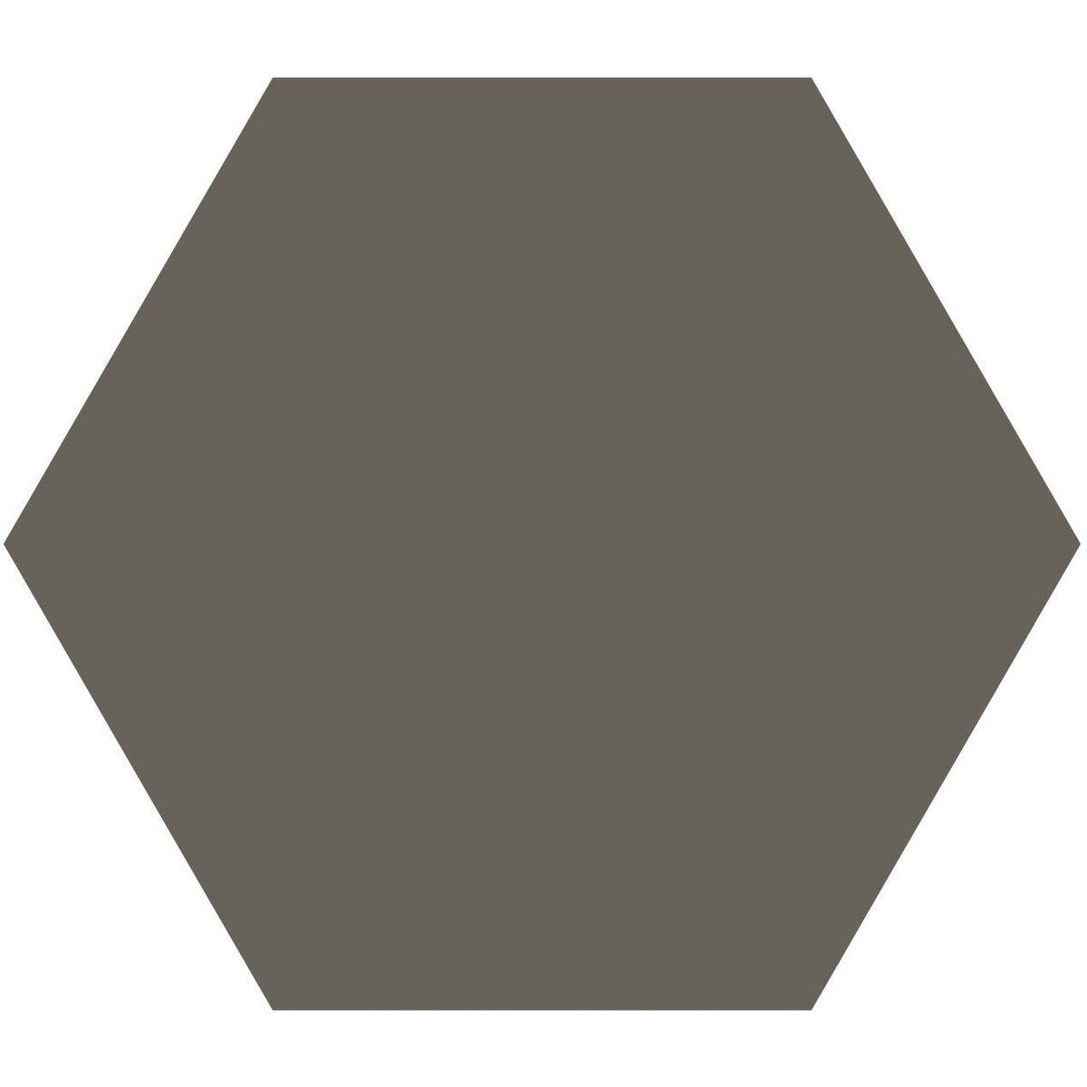 A solid matte-finished dark gray large hexagonal victorian floor tile measuring 185mm