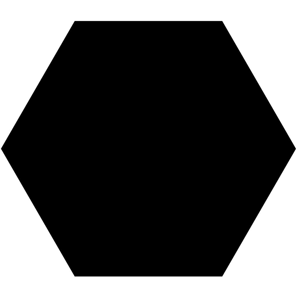 Solid black hexagon victorian floor tile large hexagon colours 185mm ideal for classic flooring designs
