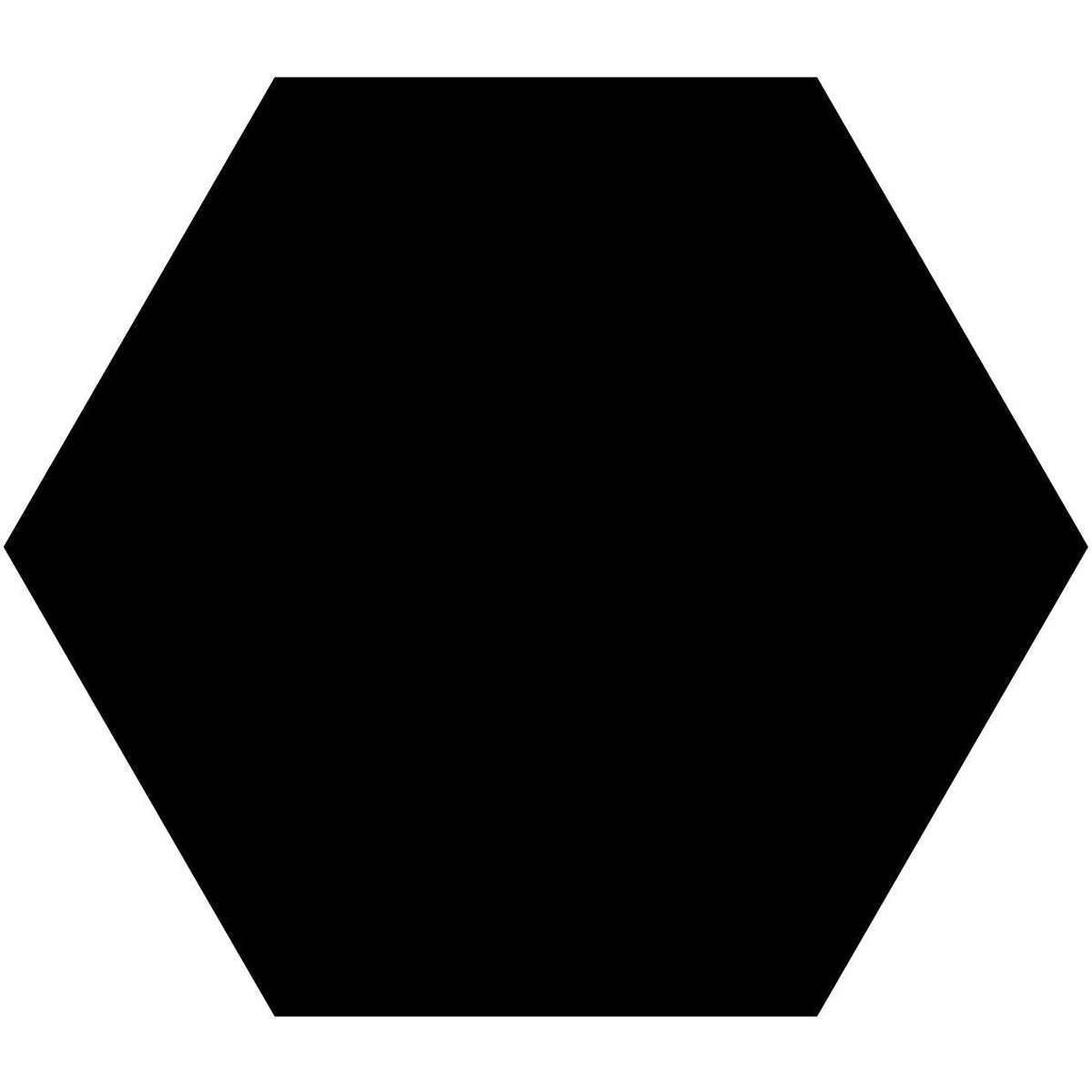 Solid black hexagon victorian floor tile large hexagon colours 185mm ideal for classic flooring designs