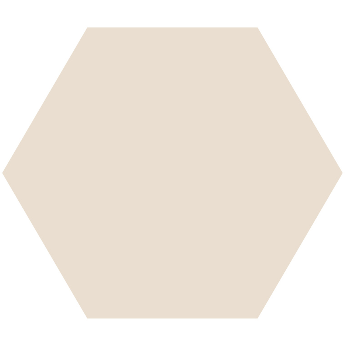 Beige large hexagonal victorian floor tile with smooth matte finish measuring 185mm