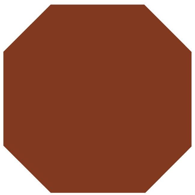 Solid brown octagonal victorian floor tile 106 x 106mm ideal for traditional flooring designs