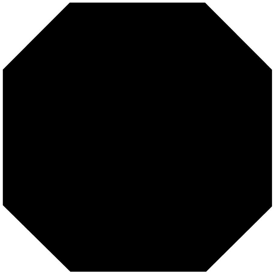 Solid black octagonal victorian floor tile in 151 by 151 millimeters for decorative flooring use